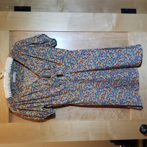 🌞Faithfull The Brand / Louela Tie Front Short Sleeve Mini Dress Floral Print🌞